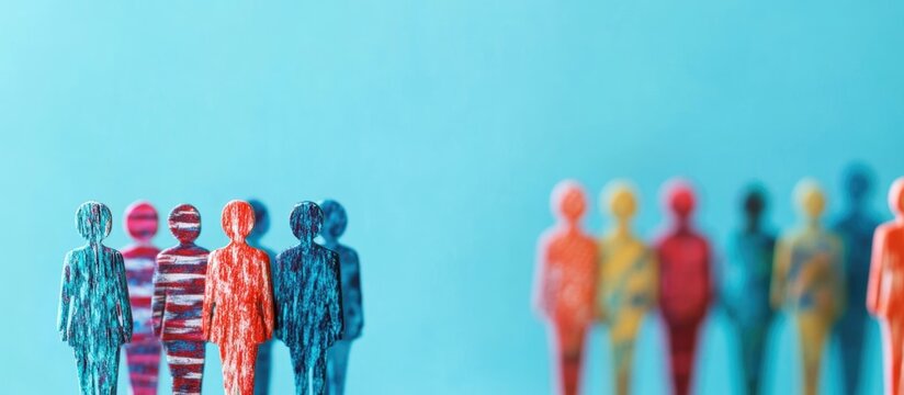 Health Care Insurance Coverage for Immigrants Conceptual Image with Colorful Figurines and Space for Text Adaptation