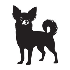 Modern Chihuahua silhouette for contemporary design projects - Chihuahua illustration - minimal Chihuahua vector - dog silhouette
