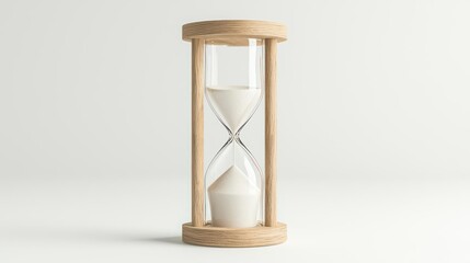 Wooden Hourglass on White Background