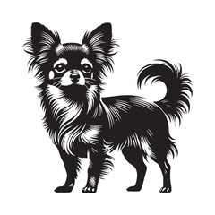 Chihuahua silhouette emphasizing the breed’s adorable character - Chihuahua illustration - minimal Chihuahua vector - dog silhouette
