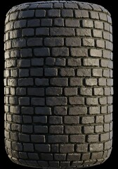 A highly detailed cobblestone texture with irregular shapes, realistic shading, and natural wear, perfect for historical or fantasy environments in games and 3D renders.