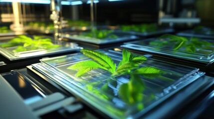 Obraz premium Advanced plant research in a controlled environment for scientific progress