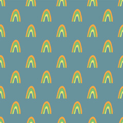 Seamless pattern with rainbow doodle for decorative print, wrapping paper, greeting cards, wallpaper and fabric