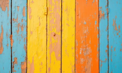 Vibrant chipped wood paneling