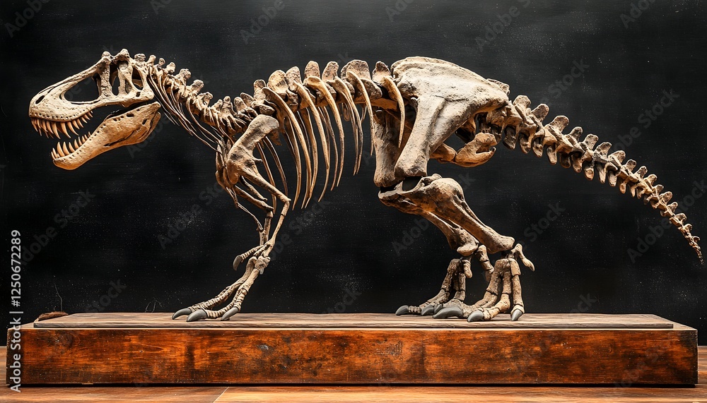 Poster tyrannosaurus rex fossil skeleton display