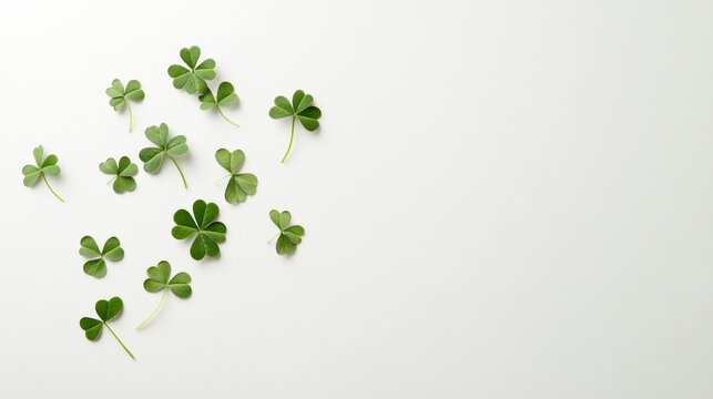 Modern St. Patricks Day Aesthetic Lush Shamrock Celtic Cross on Soft White Canvas - Green Event Decor and Spring Marketing Visuals for Seasonal Branding