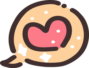 Chat Box with Heart doodle cartoon hand drawing
