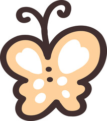 Butterfly doodle cartoon hand drawing