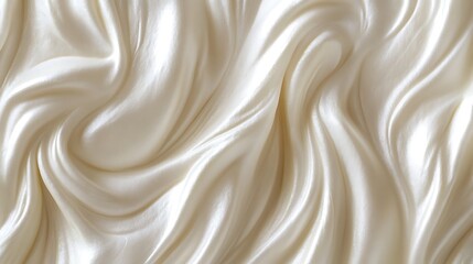 Fototapeta premium Elegant Cream Silk Fabric Draped Softly