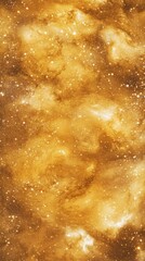 Obraz premium Golden Cosmic Nebulae: A breathtaking celestial view of swirling gold dust and stars. Explore the beauty of the cosmos in this stunning abstract art piece.