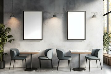 Creating a Modern Concrete Art Deco Cafe Interior with Furnishings