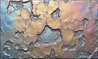 Abstract textured surface with iridescent colors