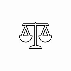 Justice law scale icon vector sign