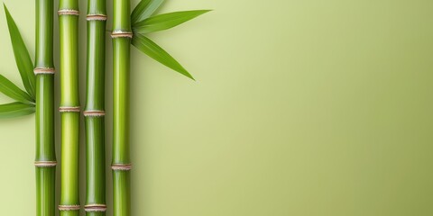 Naklejka premium Bamboo growth and serenity natural environment plant life tranquil setting close-up view nature's beauty