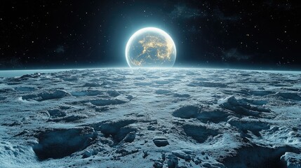 A digitally rendered image of Earth viewed from space,