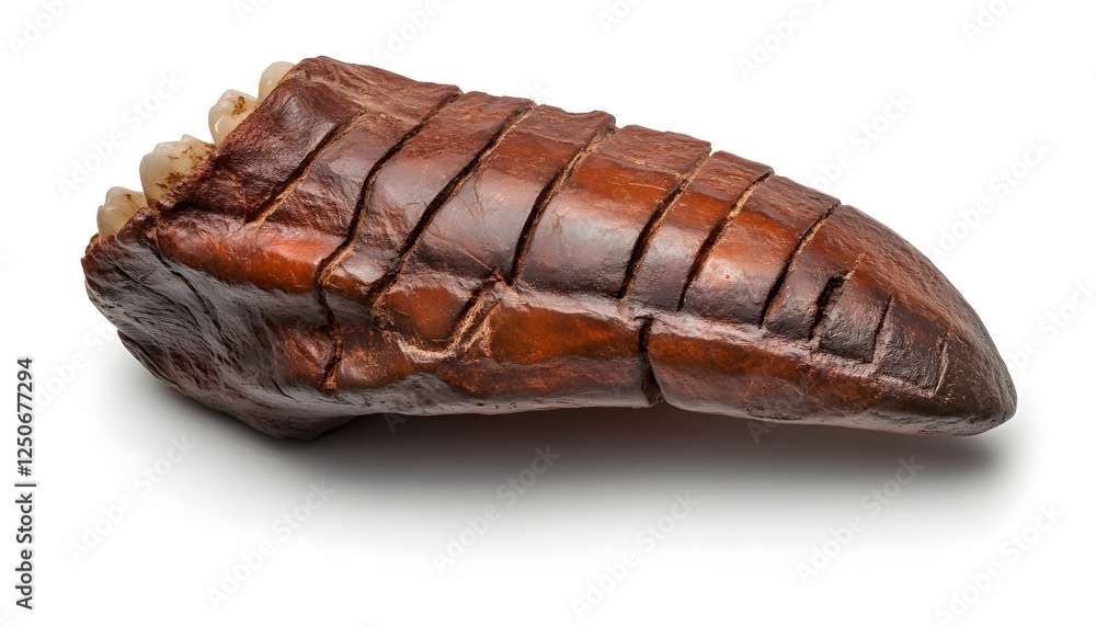 Aufkleber fossilized jawbone showing ancient teeth structure