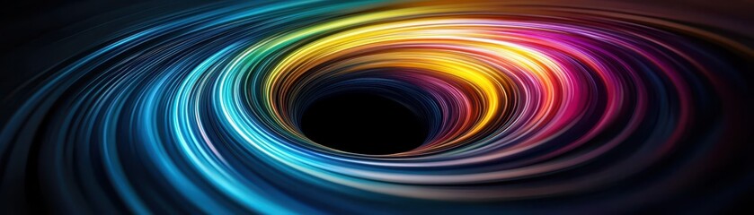 Fototapeta premium Swirling vortex of color energy abstract digital art high-tech environment modern viewpoint motion concept