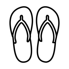 flip flops sandals icon over white background, line style, vector illustration