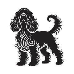 Well-balanced Cocker Spaniel silhouette for pet-related visuals - Cocker Spaniel illustration - minimal Cocker Spaniel vector - dog silhouette
