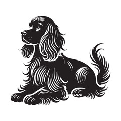 Naklejka premium Timeless Cocker Spaniel silhouette for creative digital artwork - Cocker Spaniel illustration - minimal Cocker Spaniel vector - dog silhouette 
