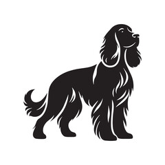Modern Cocker Spaniel silhouette ideal for pet-themed projects - Cocker Spaniel illustration - minimal Cocker Spaniel vector - dog silhouette
