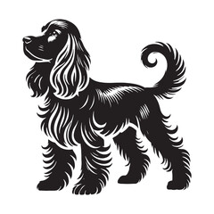 Beautiful Cocker Spaniel silhouette capturing grace and charm - Cocker Spaniel illustration - minimal Cocker Spaniel vector - dog silhouette
