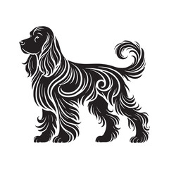 Elegant and modern Cocker Spaniel silhouette for pet art - Cocker Spaniel illustration - minimal Cocker Spaniel vector - dog silhouette
