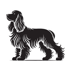 Cocker Spaniel silhouette emphasizing elegance and refined style - Cocker Spaniel illustration - minimal Cocker Spaniel vector - dog silhouette
