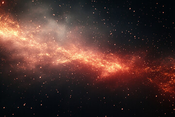 Exploration of a dazzling cosmic landscape featuring an energetic galaxy