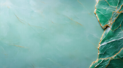 Fototapeta premium Green marble with gold veins. Luxury interior and design content