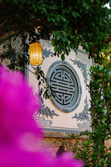 Traditional Vietnamese architecture with decorative patterns