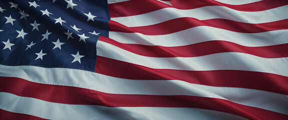 Fototapeta premium Waving american flag united states symbolic image outdoor close-up patriotism and freedom
