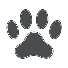 Dog paw print icon, vector illustration. Flat design style.