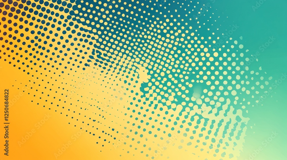 Poster vibrant halftone gradient background with retro style and modern colors