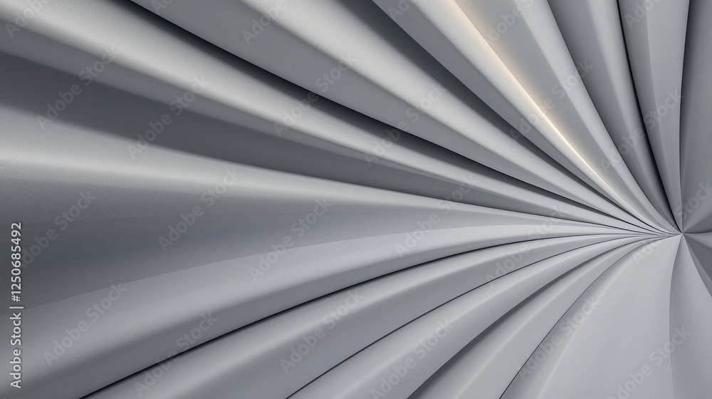 Poster smooth gray fabric with gentle folds creating dynamic visual effect