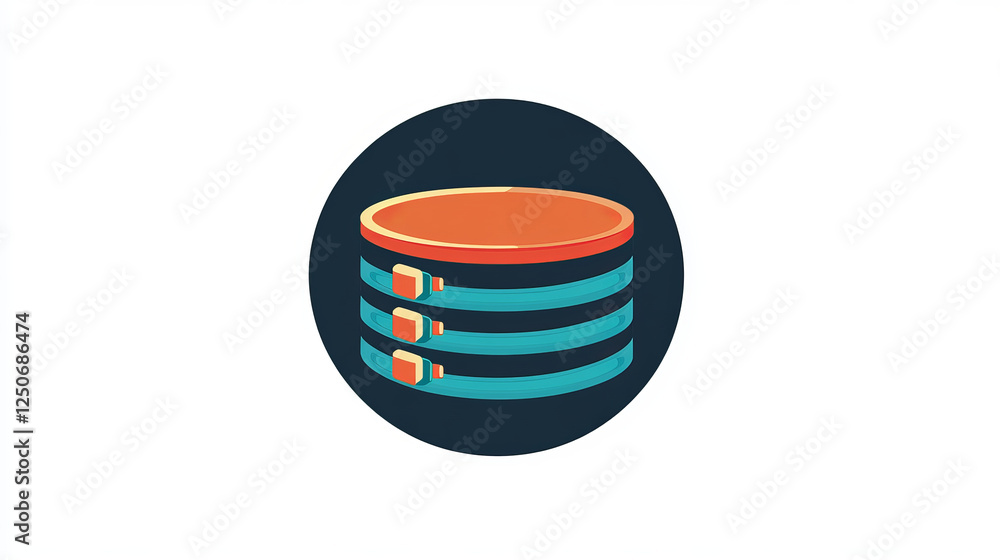 Poster data center vector icon isolated on a white background. concept of digital database and cloud techno