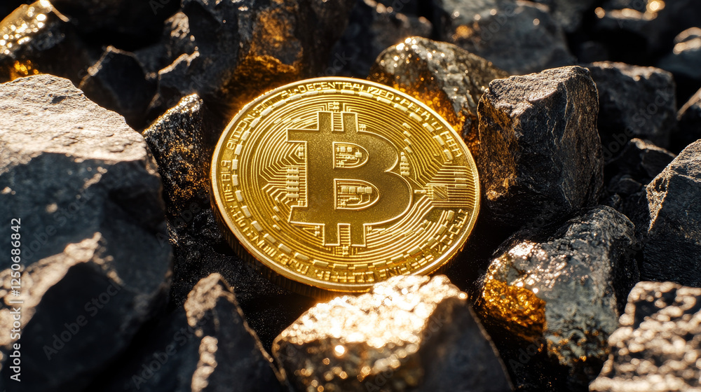 Poster cloud mining, blockchain and bitcoin cryptocurrency payments, vector outline symbols. wallet in smar