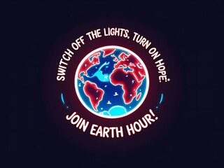 Naklejka premium Switch off the lights turn on hope join Earth Hour