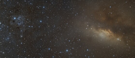 Stunning panoramic view of the starry night sky filled with galaxies