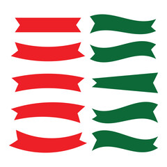 red and green set of ribbons