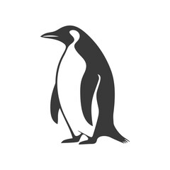 Black silhouette vector illustration of a penguin