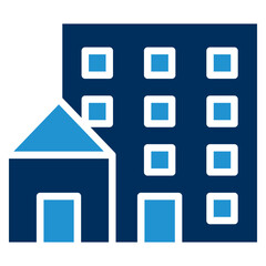 Building Blue Color Icon