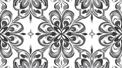 Monochromatic Floral Kaleidoscope: Seamless Pattern Design in Grayscale