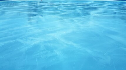 High-resolution ice hockey rink with a light blue surface, showcasing a pristine and detailed high-definition representation. 