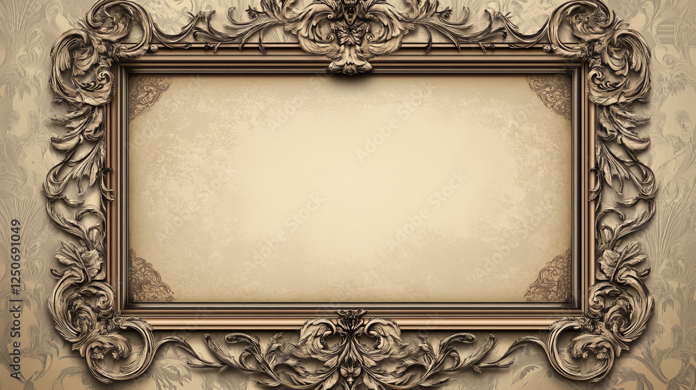 Aufkleber vintage frame in victorian style for design as a background. vector version also available in galler