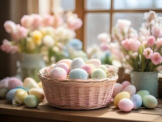Floral Easter egg basket