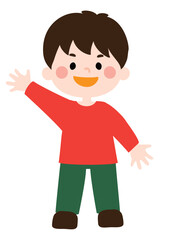 嬉しそうに笑う男の子のベクターイラスト