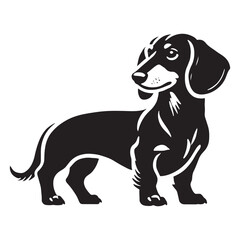 Creative Dachshund silhouette made for pet branding and logos - Dachshund illustration - minimal Dachshund vector - dog silhouette
