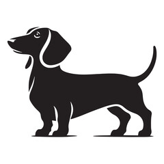 Dachshund silhouette perfect for decorative and branding projects - Dachshund illustration - minimal Dachshund vector - dog silhouette
