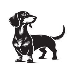 Premium Dachshund silhouette crafted for pet lovers and designers - Dachshund illustration - minimal Dachshund vector - dog silhouette
